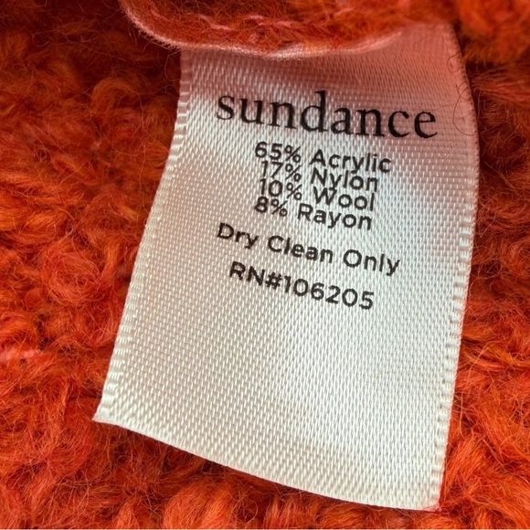 Sundance Women’s Orange Fuzzy Wool Blend Gretchen Cardigan Size Small - Picture 5 of 10